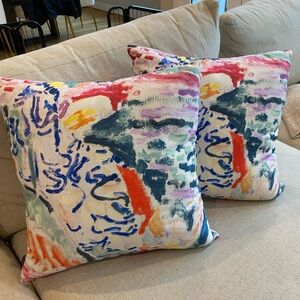 Society6 Multicolor Throw Pillow Set (2)